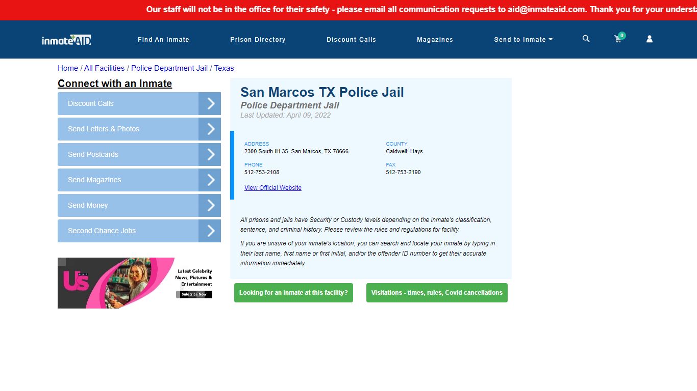 San Marcos TX Police Jail & Inmate Search - San Marcos, TX